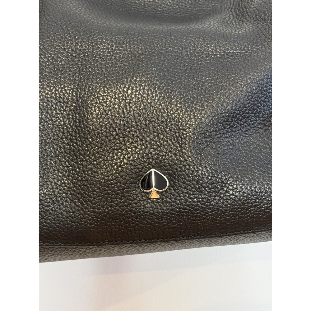 Kate Spade New York Black Pebbled Leather Shoulder Bag Polly Medium Crossbody - Picture 5 of 16